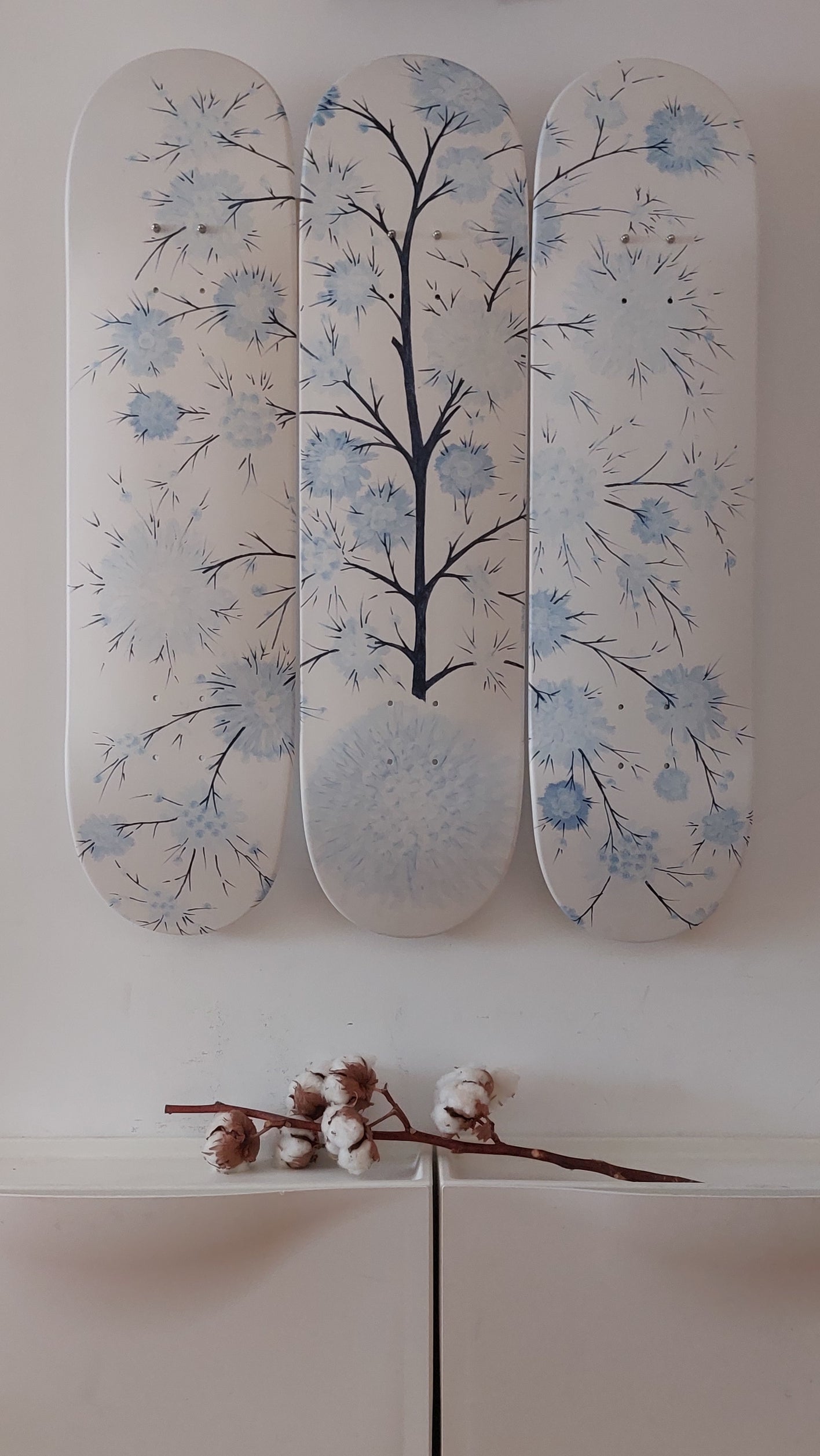 Cotton Tree Print on Skateboard
