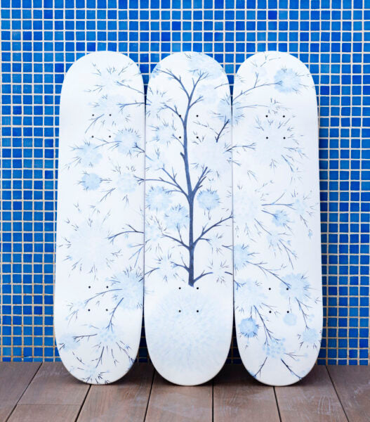 Cotton Tree Print on Skateboard